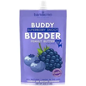 Clean Run Buddy Budder Peanut Butter - Superberry Snoot, 4 oz. Squeeze Pack
