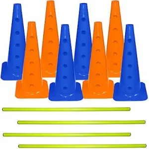 Clean Run BUNDLE DEAL: Dog Agility Hurdle or Cavaletti Set - 8 Cones and 4 Poles