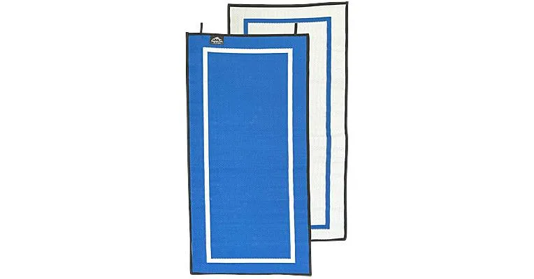 Clean Run Indoor/Outdoor Woven Plastic Waterproof Mat - 3 x 6, Cadet Blue