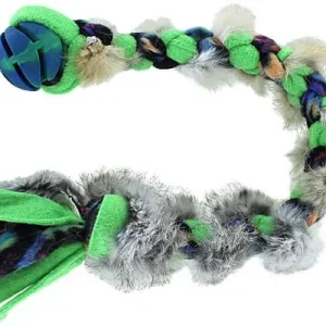 Clean Run TugAway Fleece & Fur Tug with Small Spiral Ball Tug