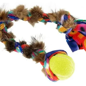 Clean Run TugAway Squeaky Ball Fur Tug