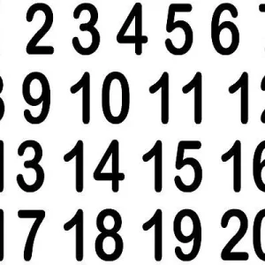 Clean Run Vinyl Number Decals - Sets of 1-20