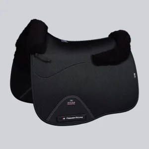 Close Contact Airtechnology Shockproof Wool Saddle Pad - Dressage Square Black/Black Wool
