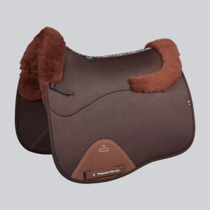 Close Contact Airtechnology Shockproof Wool Saddle Pad - Dressage Square Brown/Brown Wool
