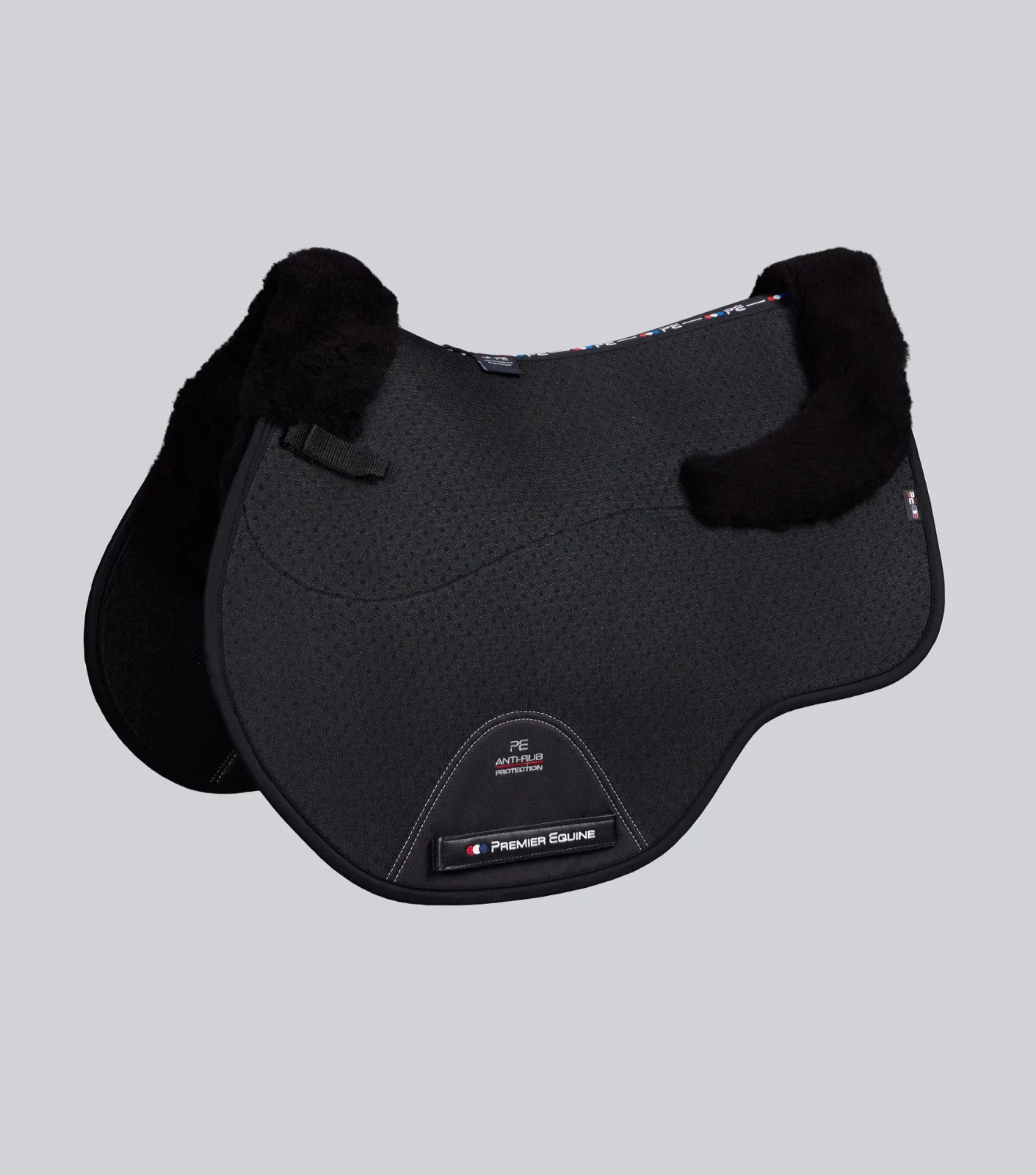 Close Contact Airtechnology Shockproof Wool Saddle Pad - GP/Jump Square Black/Black Wool