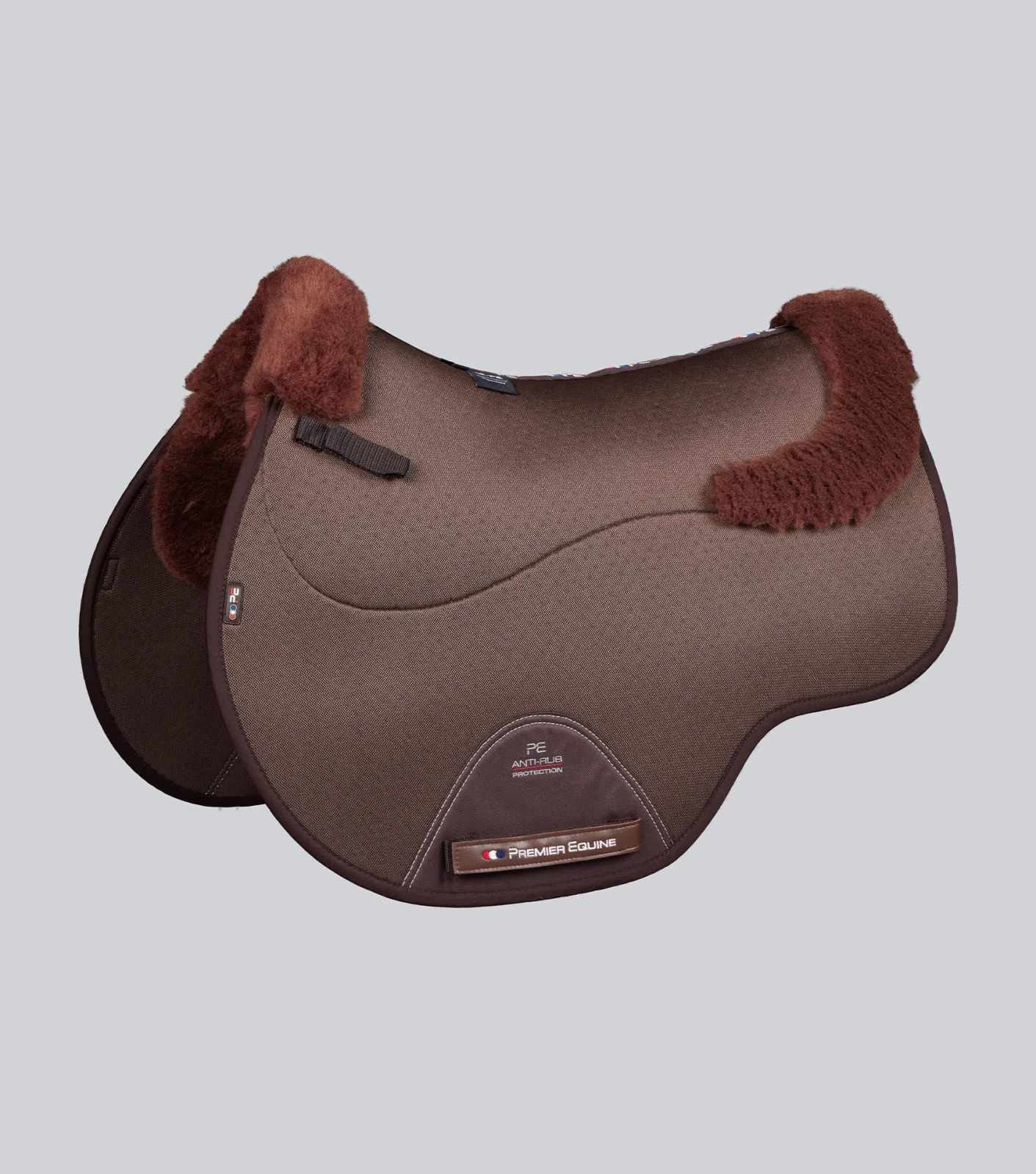 Close Contact Airtechnology Shockproof Wool Saddle Pad - GP/Jump Square Brown/Brown Wool