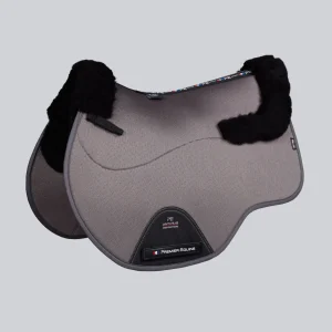 Close Contact Airtechnology Shockproof Wool Saddle Pad - GP/Jump Square Grey/Black Wool
