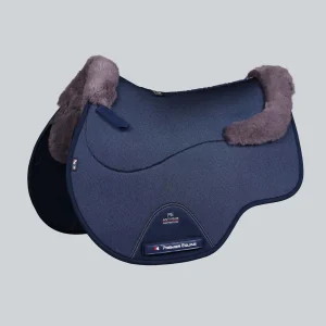 Close Contact Airtechnology Shockproof Wool Saddle Pad - GP/Jump Square Navy/Grey Wool