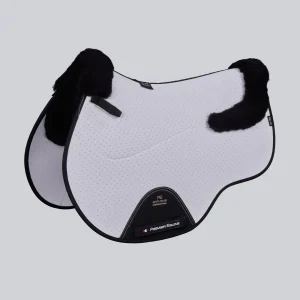 Close Contact Airtechnology Shockproof Wool Saddle Pad - GP/Jump Square White/Black Wool