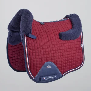 Close Contact Merino Wool European Saddle Pad - Dressage Square Burgundy/Navy