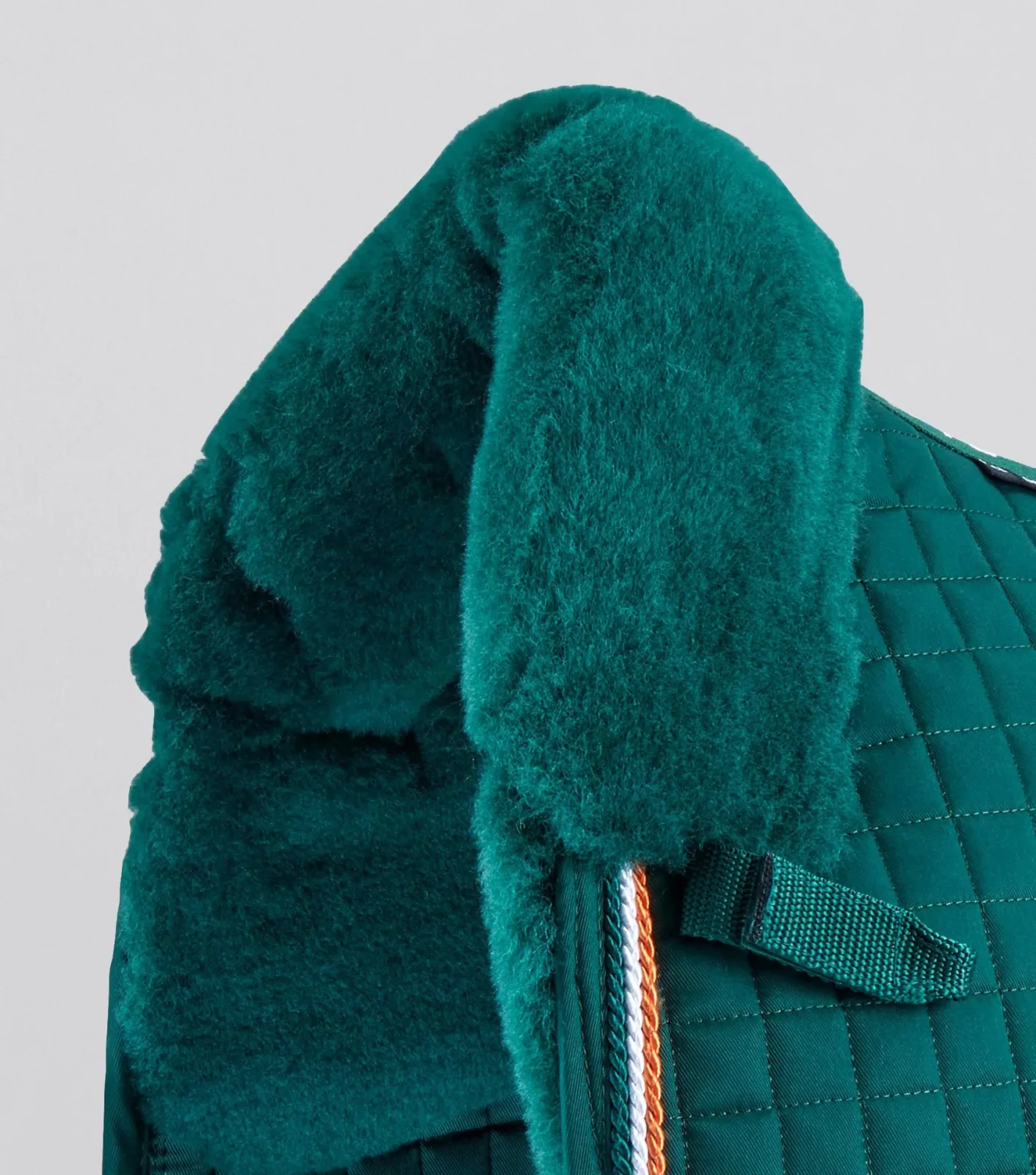Close Contact Merino Wool European Saddle Pad - Dressage Square Green/Green Wool - Image 2