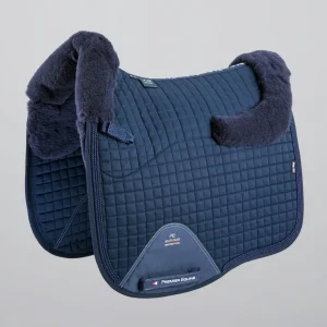 Close Contact Merino Wool European Saddle Pad - Dressage Square Navy/Navy Wool