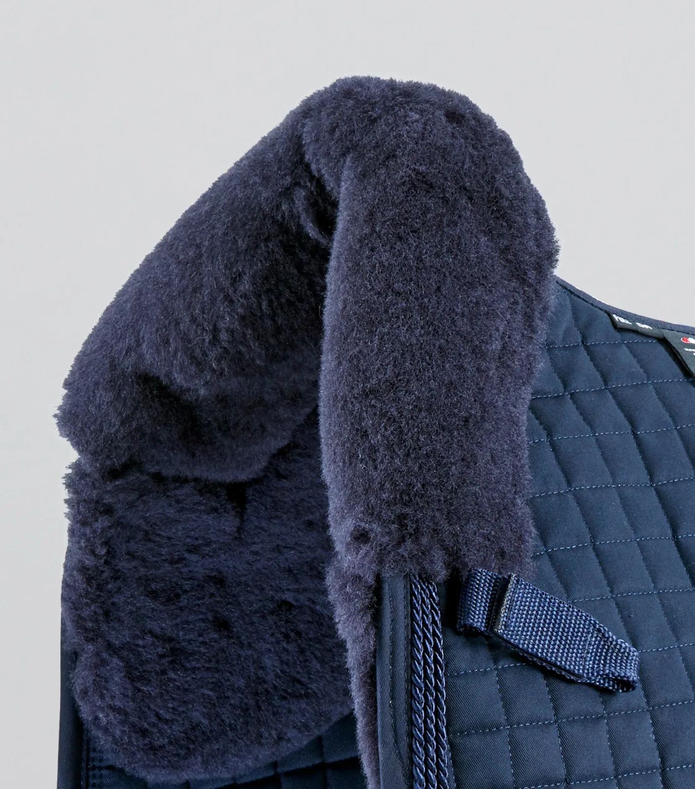 Close Contact Merino Wool European Saddle Pad - Dressage Square Navy/Navy Wool - Image 2