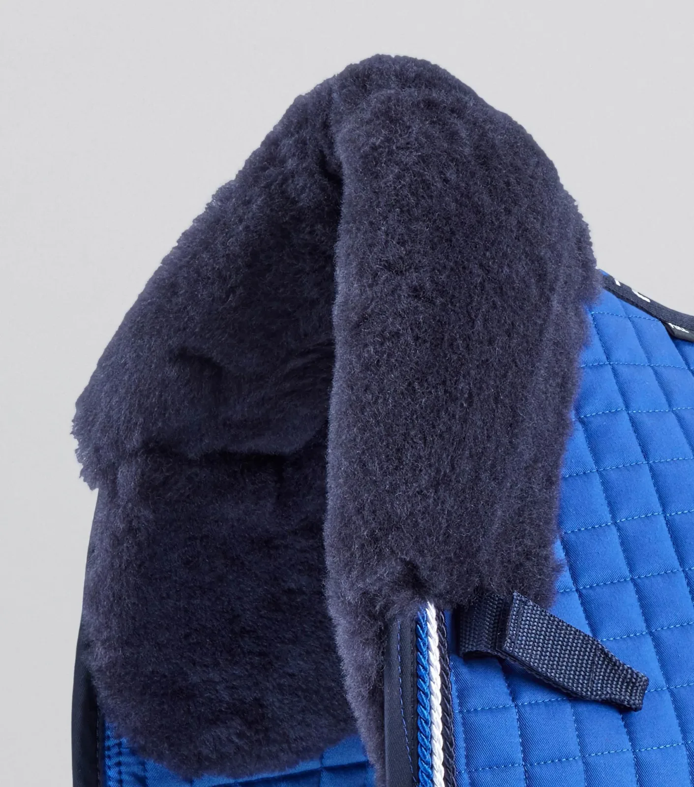 Close Contact Merino Wool European Saddle Pad - Dressage Square Royal Blue/Navy Wool - Image 2