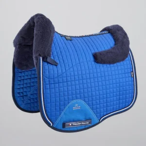 Close Contact Merino Wool European Saddle Pad - Dressage Square Royal Blue/Navy Wool