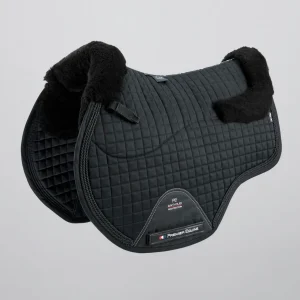 Close Contact Merino Wool European Saddle Pad - GP/Jump Square Black/Black Wool