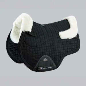 Close Contact Merino Wool European Saddle Pad - GP/Jump Square Black/Natural Wool