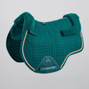 Close Contact Merino Wool European Saddle Pad - GP/Jump Square Green/Green Wool