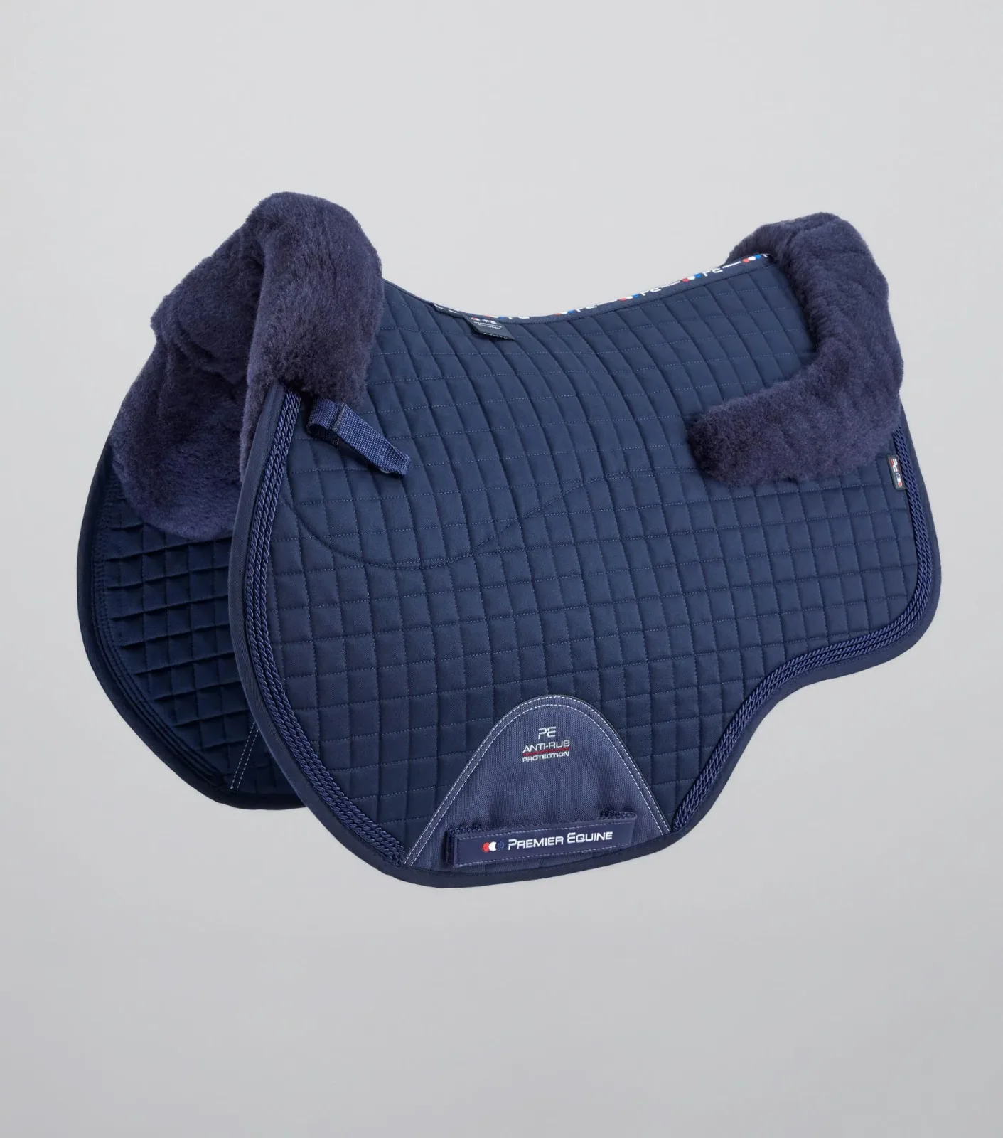 Close Contact Merino Wool European Saddle Pad - GP/Jump Square Navy/Navy Wool
