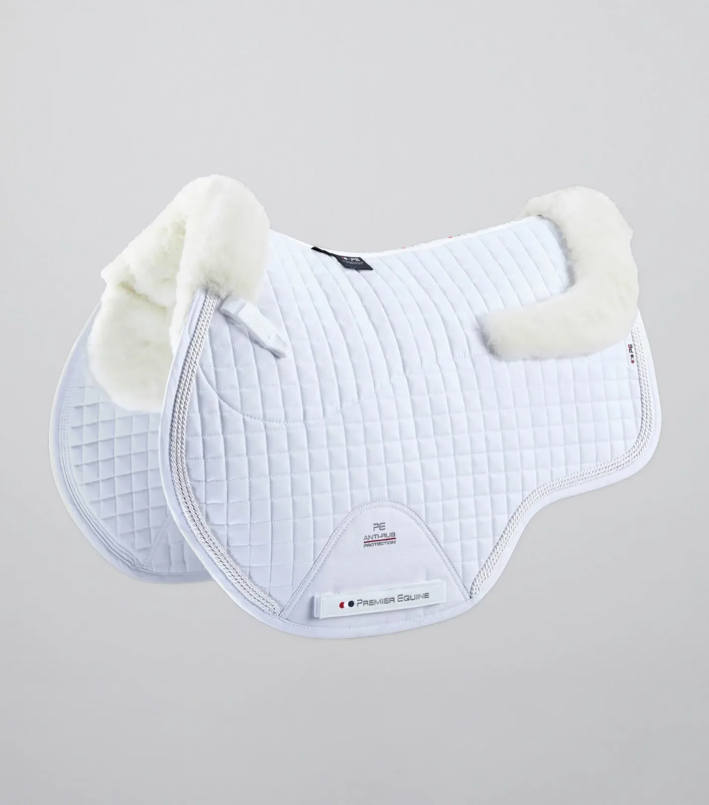 Close Contact Merino Wool European Saddle Pad - GP/Jump Square White/Natural Wool