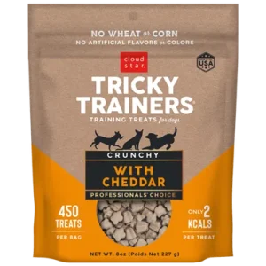 Cloud Star Crunchy Tricky Trainers Cheddar Flavor Dog Treats; 8-Oz. Bag