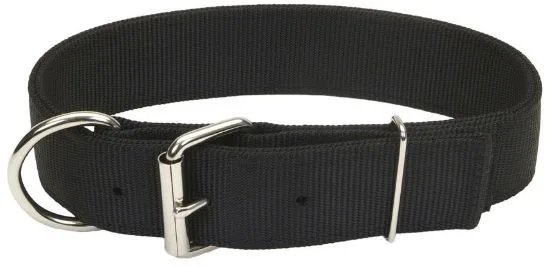 Coastal Pet Macho Dog Nylon Collar with Roller Buckle 1.75" Wide Black