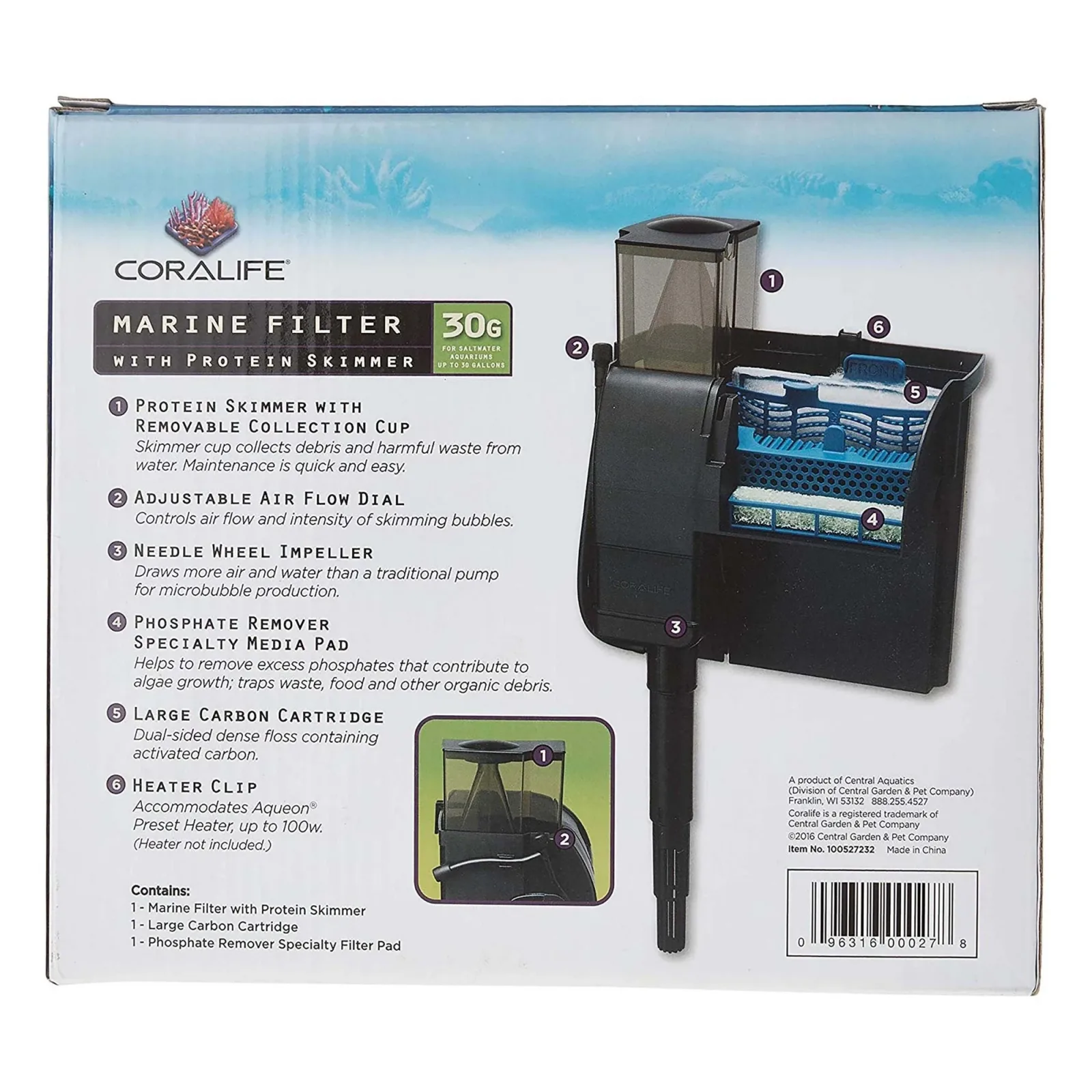Coralife Marine Aquarium Filter with Protein Skimmer 30 gal - Image 2