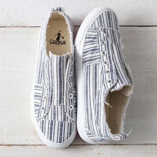 Corkys Footwear Navy Stripe Babalu Shoes - Image 2
