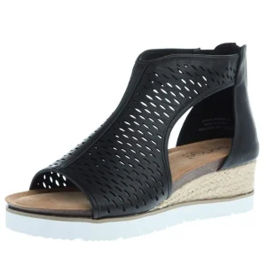 Corkys Footwear Womens Corky Sugar Momma Black Wedge Sandal