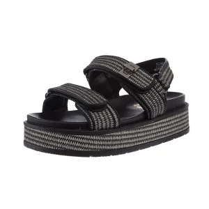 Corkys Footwear Womens Go For It Black Raffia Sandals