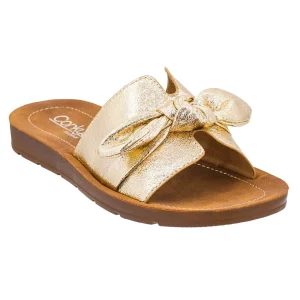 Corkys Footwear Women's Gold Crinkle Metallic Too Cute Sandal