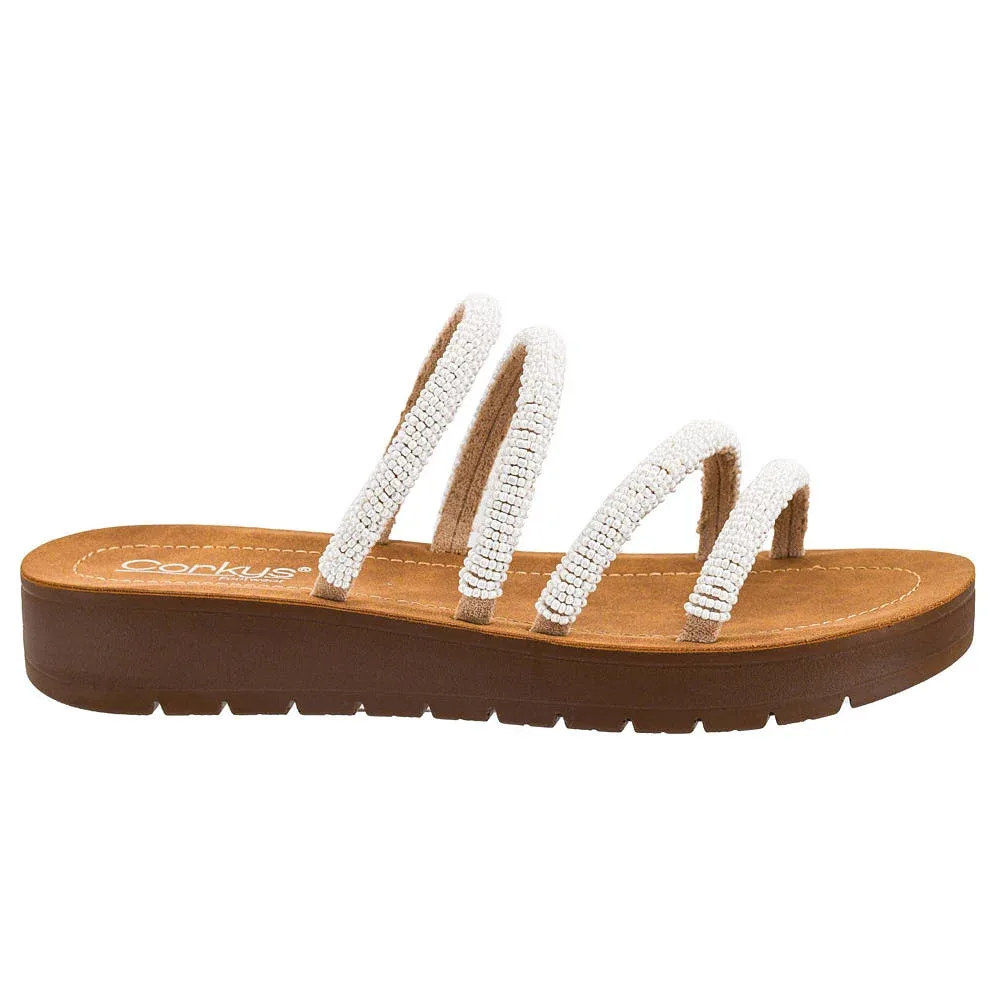 Corkys Footwear Women's Ivory Multi Beaded Sandal - Image 2