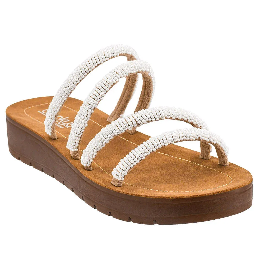 Corkys Footwear Women's Ivory Multi Beaded Sandal