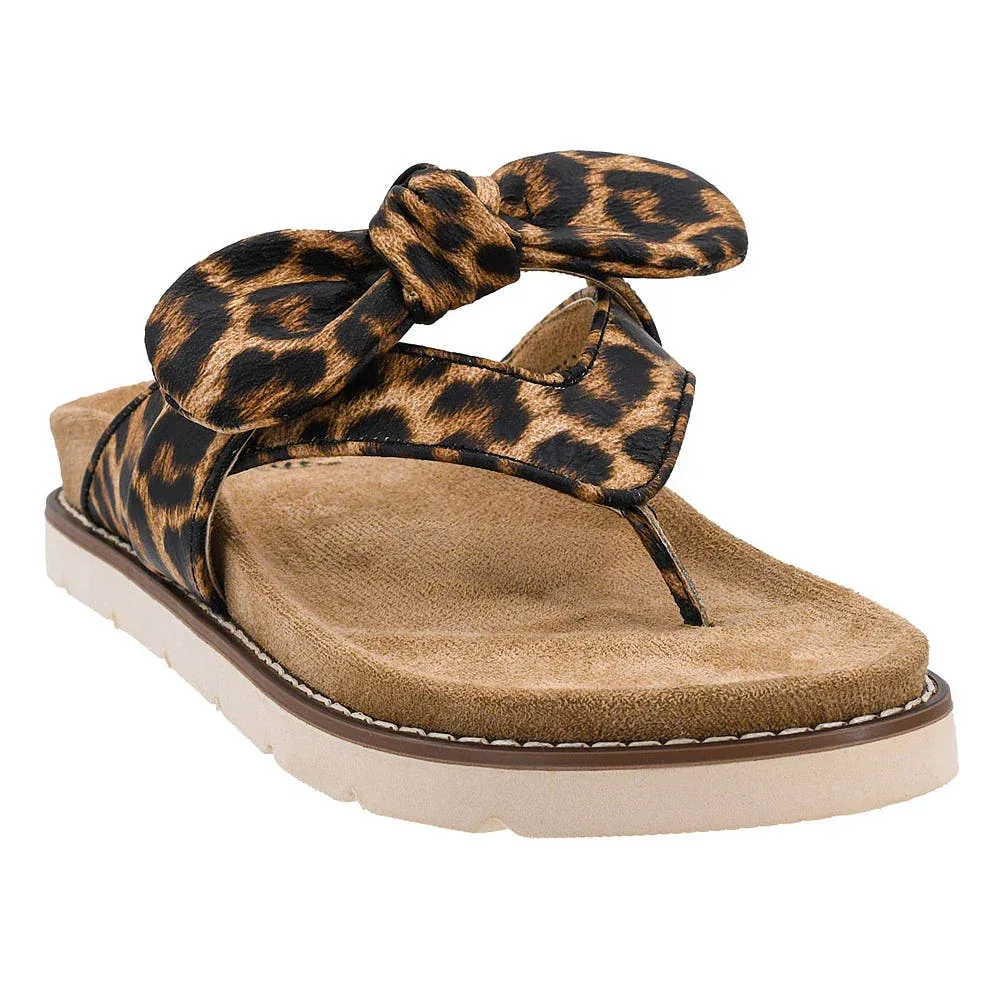 Corkys Footwear Women's Leopard Never Settle Flat Sandal