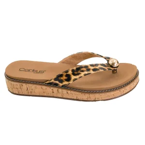 Corkys Footwear Women's Leopard Off The Deep End Wedge Sandal