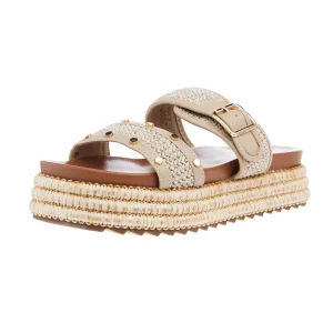 Corkys Footwear Womens Natural Raffia Flat Sandals