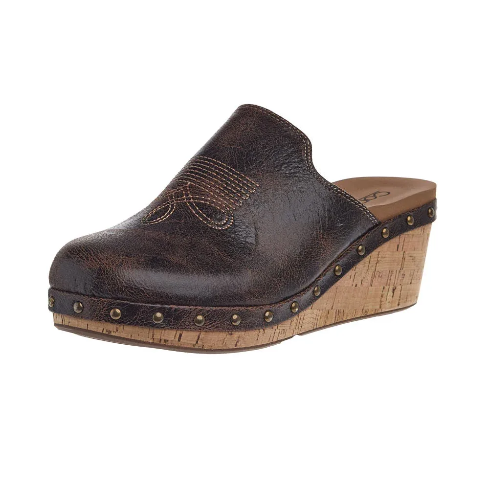 Corkys Footwear Women's Yee Haw Espresso Crinkle Wedge