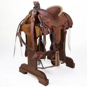 Corriente Used 15in Floral and Basket Weave Team Roper