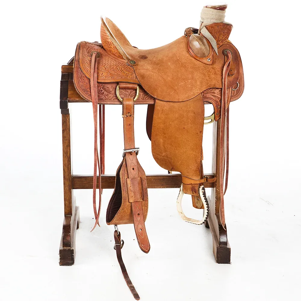 Corriente Used 16in 1/2 Breed Combo Tooled Wade Saddle - Image 2