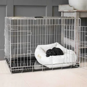 Cosy & Calming Puppy Crate Bed With Removable Covers in Ivory Bouclé by Lords & Labradors
