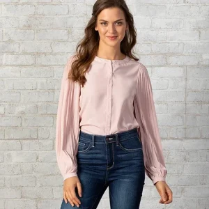Country Grace Pleated Pink Top
