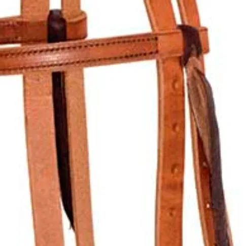 Cowboy Tack 3/4in Roughout Leather Cowboy Knot Browband Headstall - Image 2