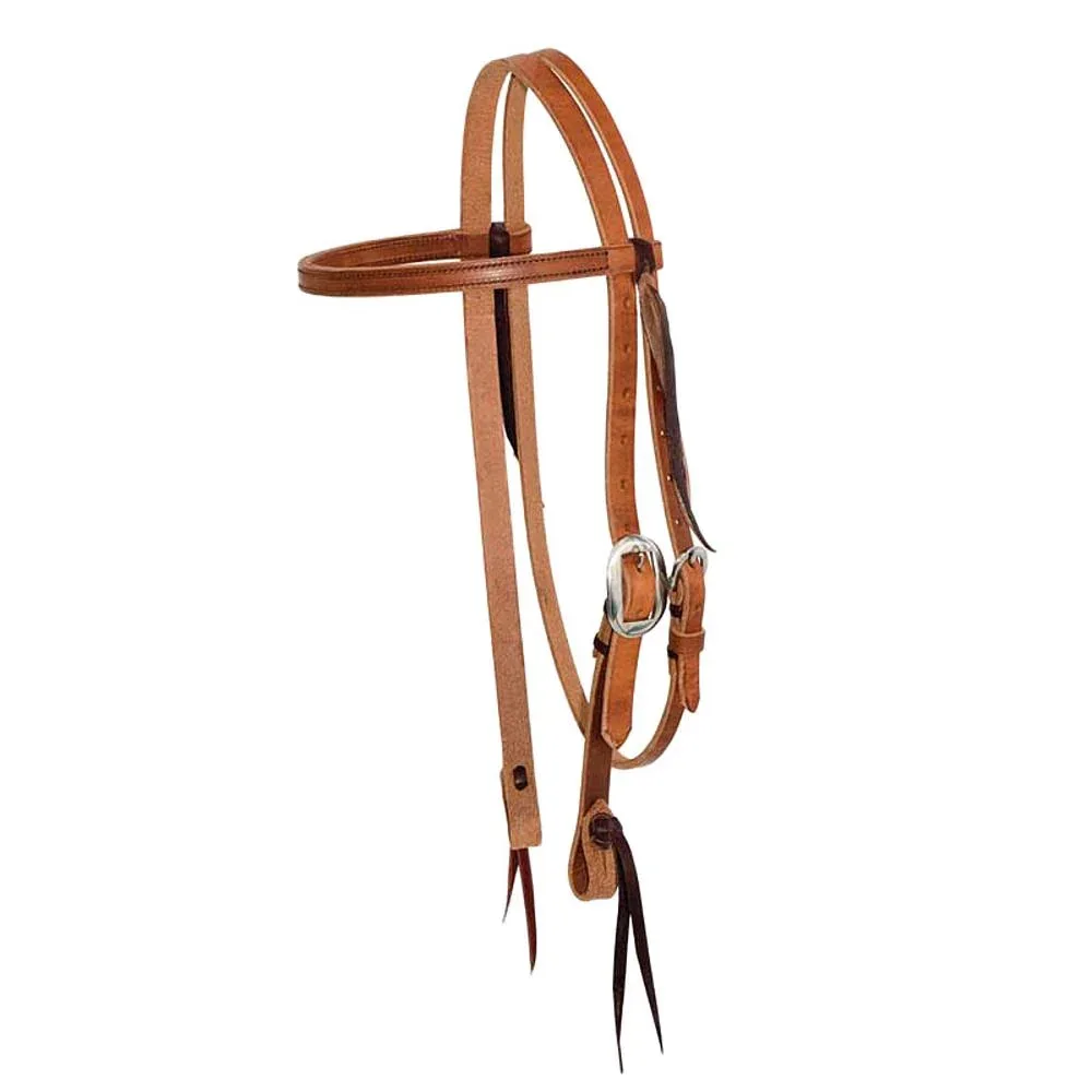 Cowboy Tack 3/4in Roughout Leather Cowboy Knot Browband Headstall