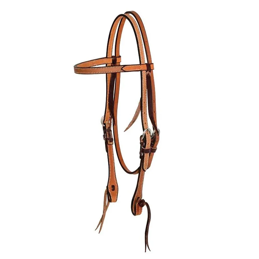 Cowboy Tack 5/8in Roughout Leather Cowboy Knot Browband Headstall