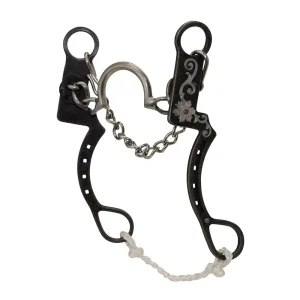 Cowboy Tack Desert Rose Horseshoe C Ported Chain Shank Bit