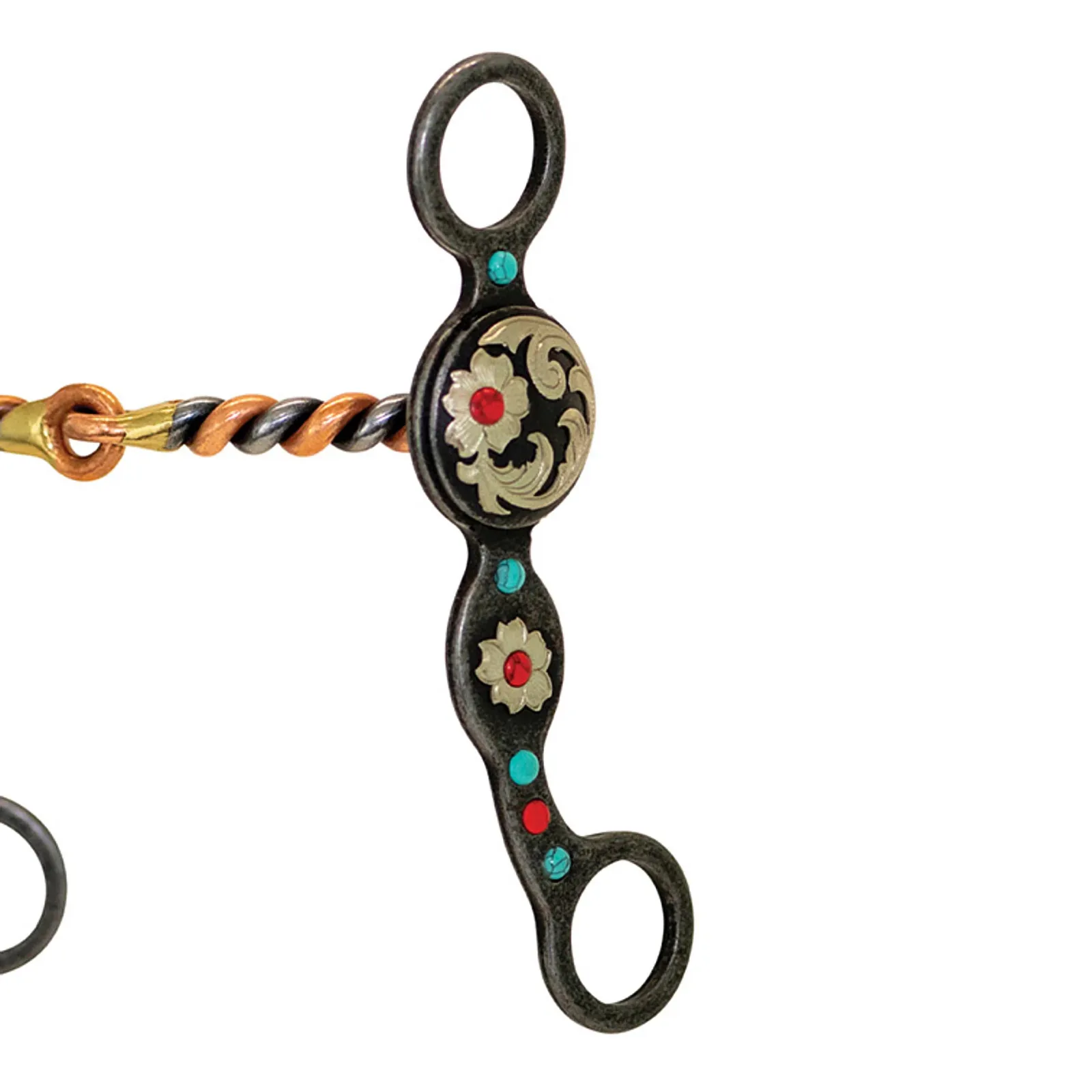 Cowboy Tack Southwest Copper Twisted Snaffle Floral - Image 2