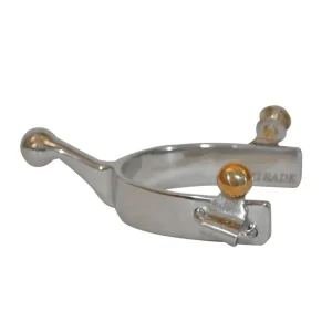 Cowboy Tack Stainless Steel Humane Ball End 3/4 Band 1in. Shank Spurs