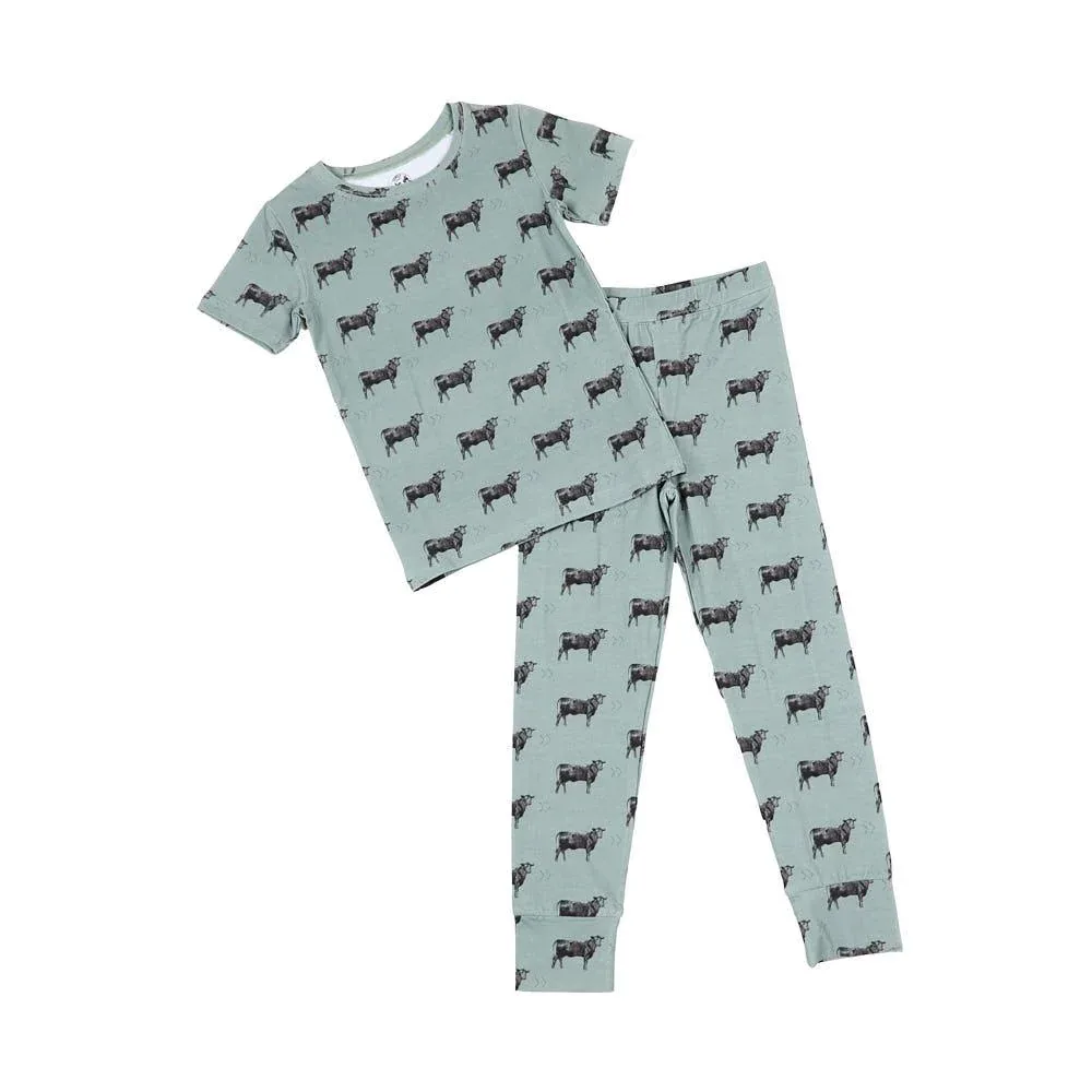 Cowkid Clothing Company Boy's Olive Angus Short Sleeve Set