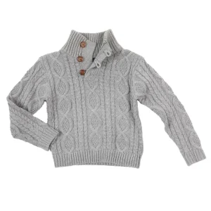 Cowkid Clothing Company Infant Boy's Gray Cable Knit Sweater