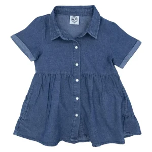 Cowkid Clothing Company Infant Girl's Denim Pearl Snap Dress